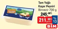 BİNVEZİR TAM YAĞLI KAŞAR PEYNİRİ 700 G fiyat ve kampanya bilgisi